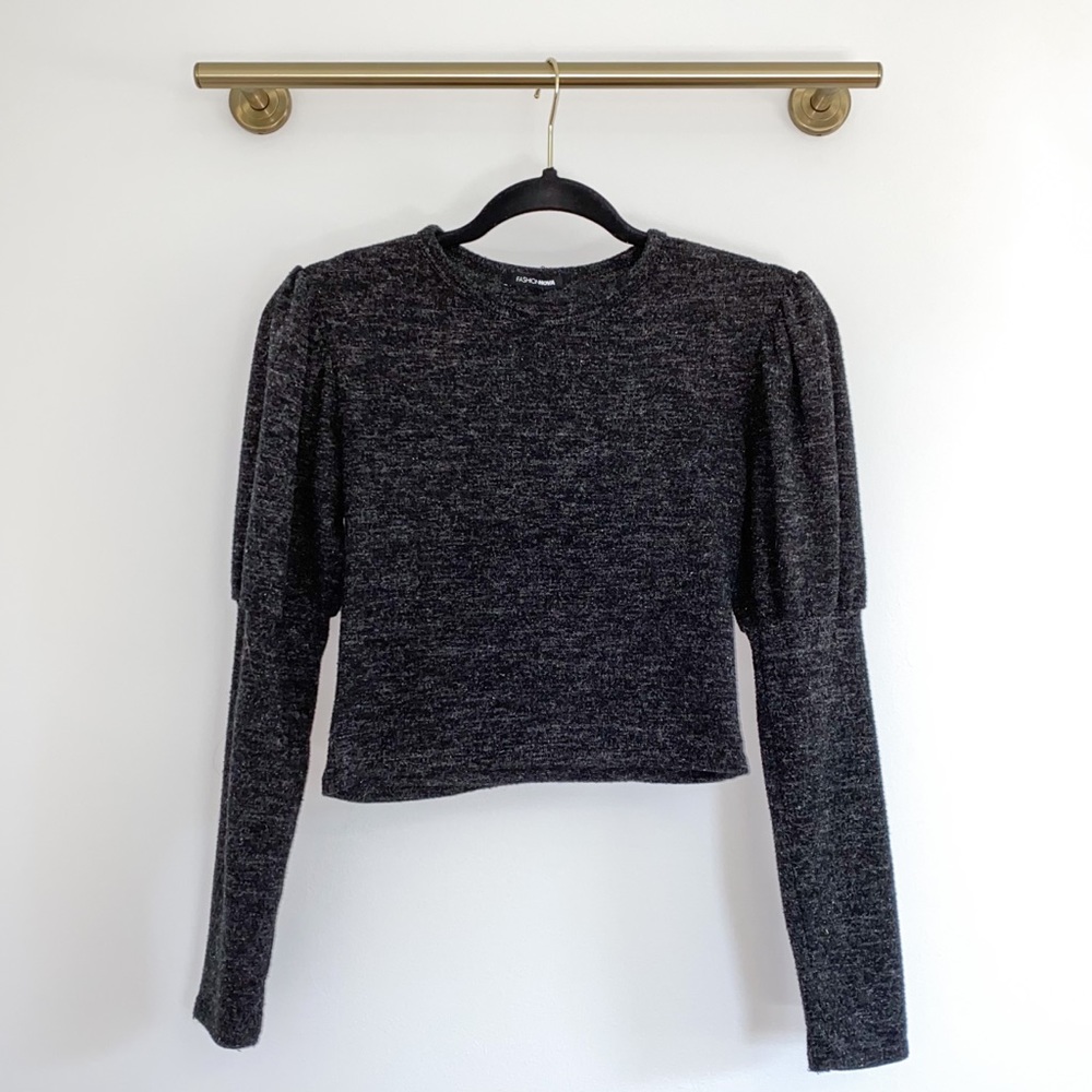 Fashion Nova Puff Sleeve Crop Top